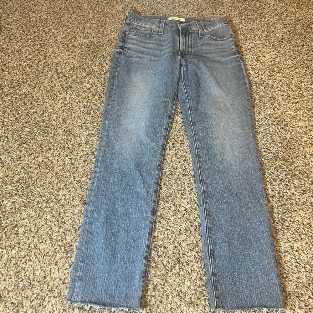 Madewell The Mid Rise Perfect Vintage Jean Women's Size 25 Light Wash Frayed Hem